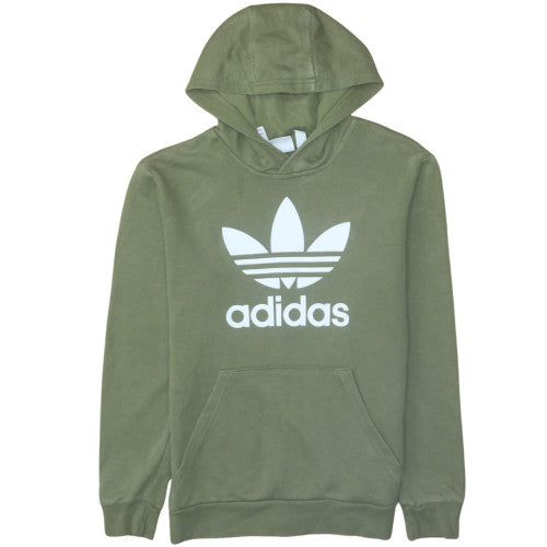 Adidas Boys Green Pullover Hoodie 13-14 Years Classic Trefoil Logo Sweatshirt