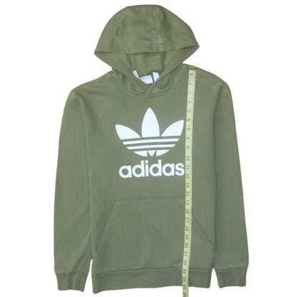 Adidas Boys Green Pullover Hoodie 13-14 Years Classic Trefoil Logo Sweatshirt