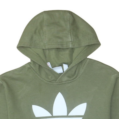 Adidas Boys Green Pullover Hoodie 13-14 Years Classic Trefoil Logo Sweatshirt