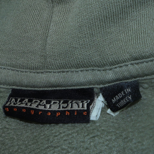 Mens UK Size M Napapijri Green Pullover Hoodie