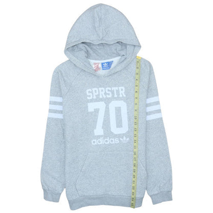 Adidas Girls Grey Hoodie XL 16 Years Pullover Fleece Hooded Sweatshirt