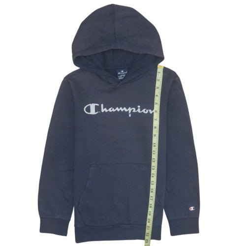 Champion Boys Navy Hoodie Large 11-12 Years Pullover Fleece Cotton Blend