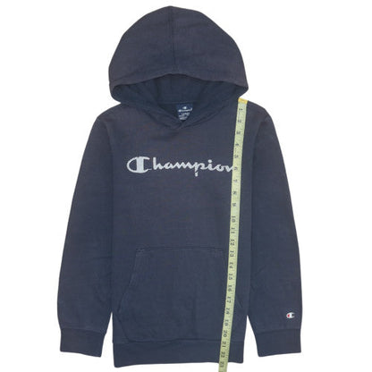 Champion Boys Navy Hoodie Large 11-12 Years Pullover Fleece Cotton Blend