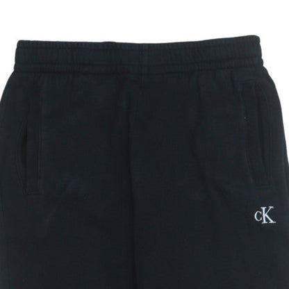 Calvin Klein Men’s Black Sweatpants S Regular Fit Elastic Waist Fleece
