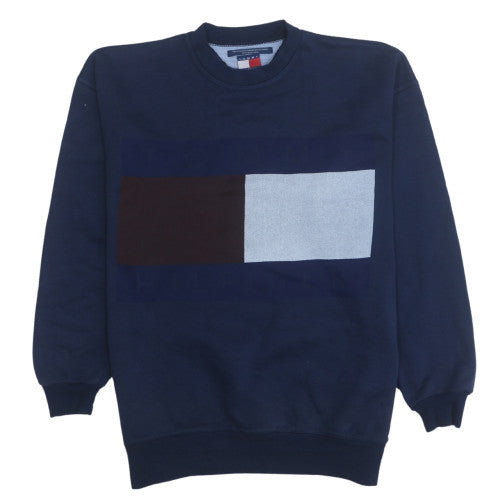 Mens UK Size L Tommy Hilfiger Blue Pullover Sweatshirt