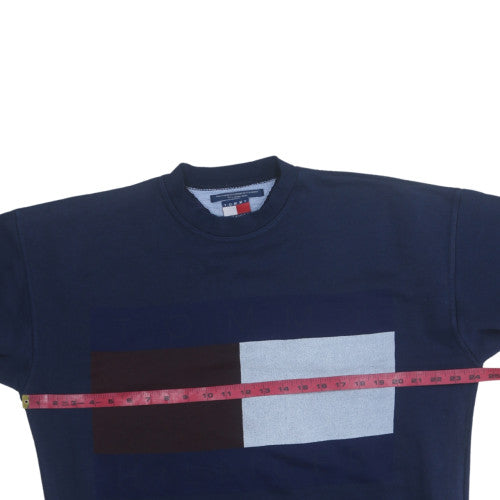 Mens UK Size L Tommy Hilfiger Blue Pullover Sweatshirt