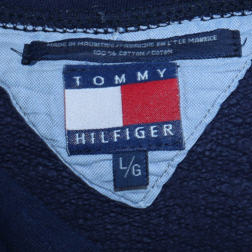Mens UK Size L Tommy Hilfiger Blue Pullover Sweatshirt