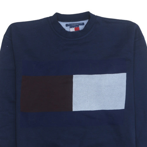 Mens UK Size L Tommy Hilfiger Blue Pullover Sweatshirt