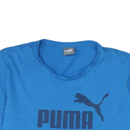 Puma Men's Blue Graphic Logo Cotton T-Shirt Size M