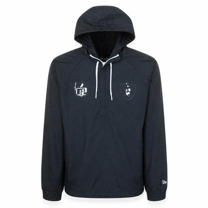 New Era NFL Raiders Black Men's Medium Hooded Windbreaker Jacket