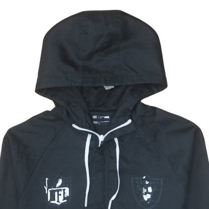 New Era NFL Raiders Black Men's Medium Hooded Windbreaker Jacket