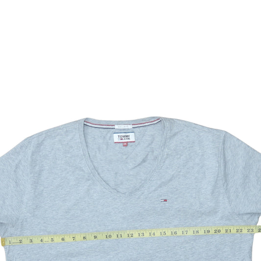 Tommy Jeans Men's Grey 2XL V-Neck Cotton Regular Fit T-Shirt
