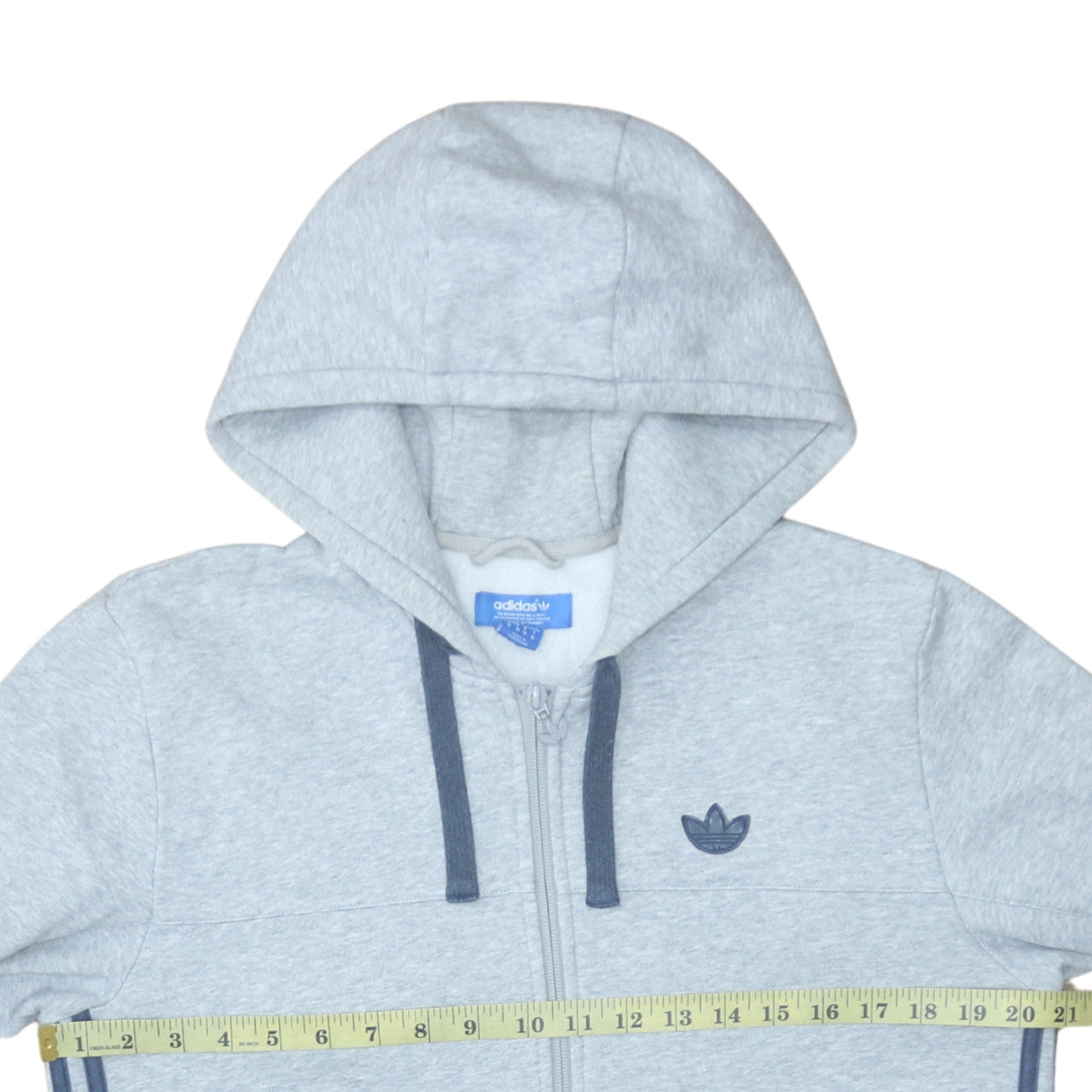 Mens UK Size M adidas Grey Full Zip Hoodie