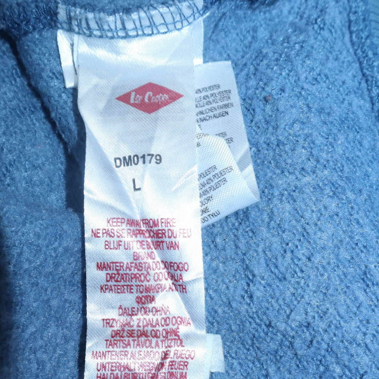 Mens UK Size L Lee Cooper Blue Full Zip Hoodie
