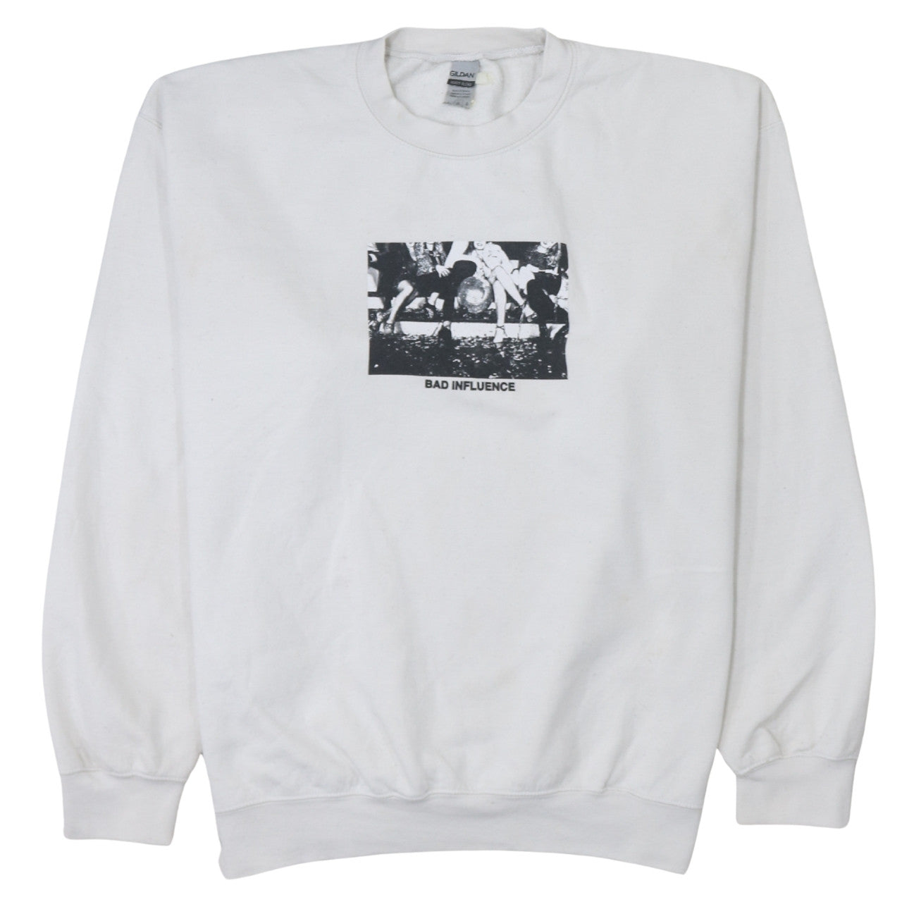 Womens UK Size L Gildan White Pullover Sweatshirt