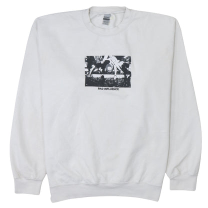 Womens UK Size L Gildan White Pullover Sweatshirt