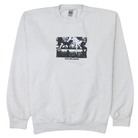 Womens UK Size L Gildan White Pullover Sweatshirt