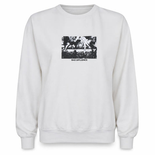 Womens UK Size L Gildan White Pullover Sweatshirt