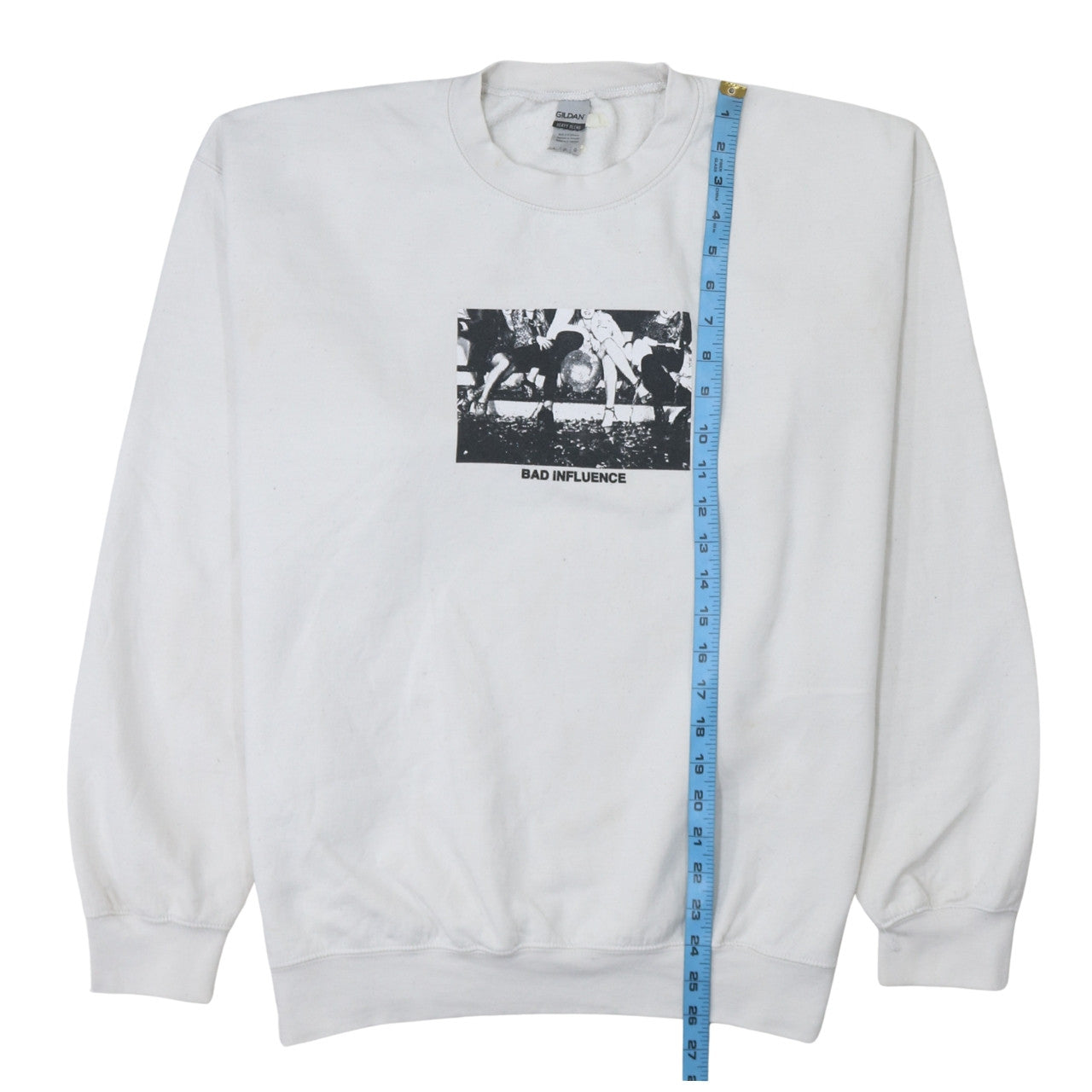 Womens UK Size L Gildan White Pullover Sweatshirt