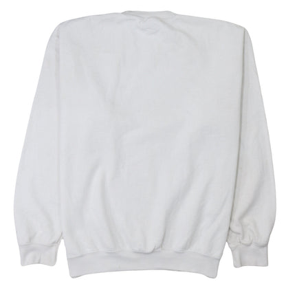 Womens UK Size L Gildan White Pullover Sweatshirt