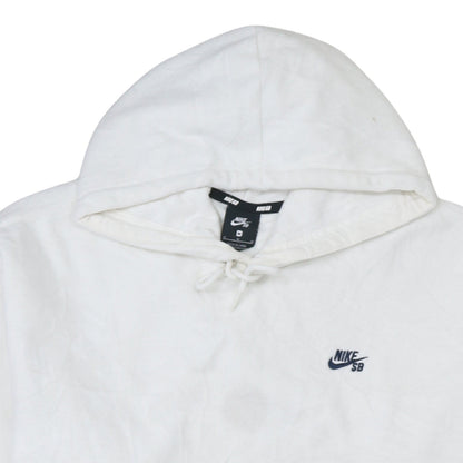 Mens UK Size M Nike White Pullover Hoodie