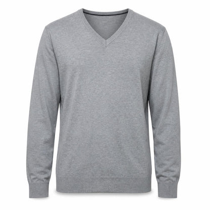 Gap Men's Grey V-Neck Cotton Pullover Jumper Size M