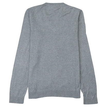 Gap Men's Grey V-Neck Cotton Pullover Jumper Size M