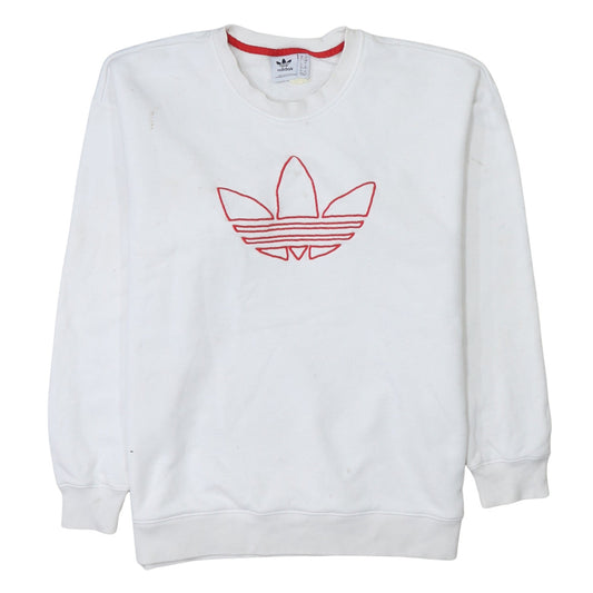 Womens UK Size 10 Adidas White Pullover Sweatshirt