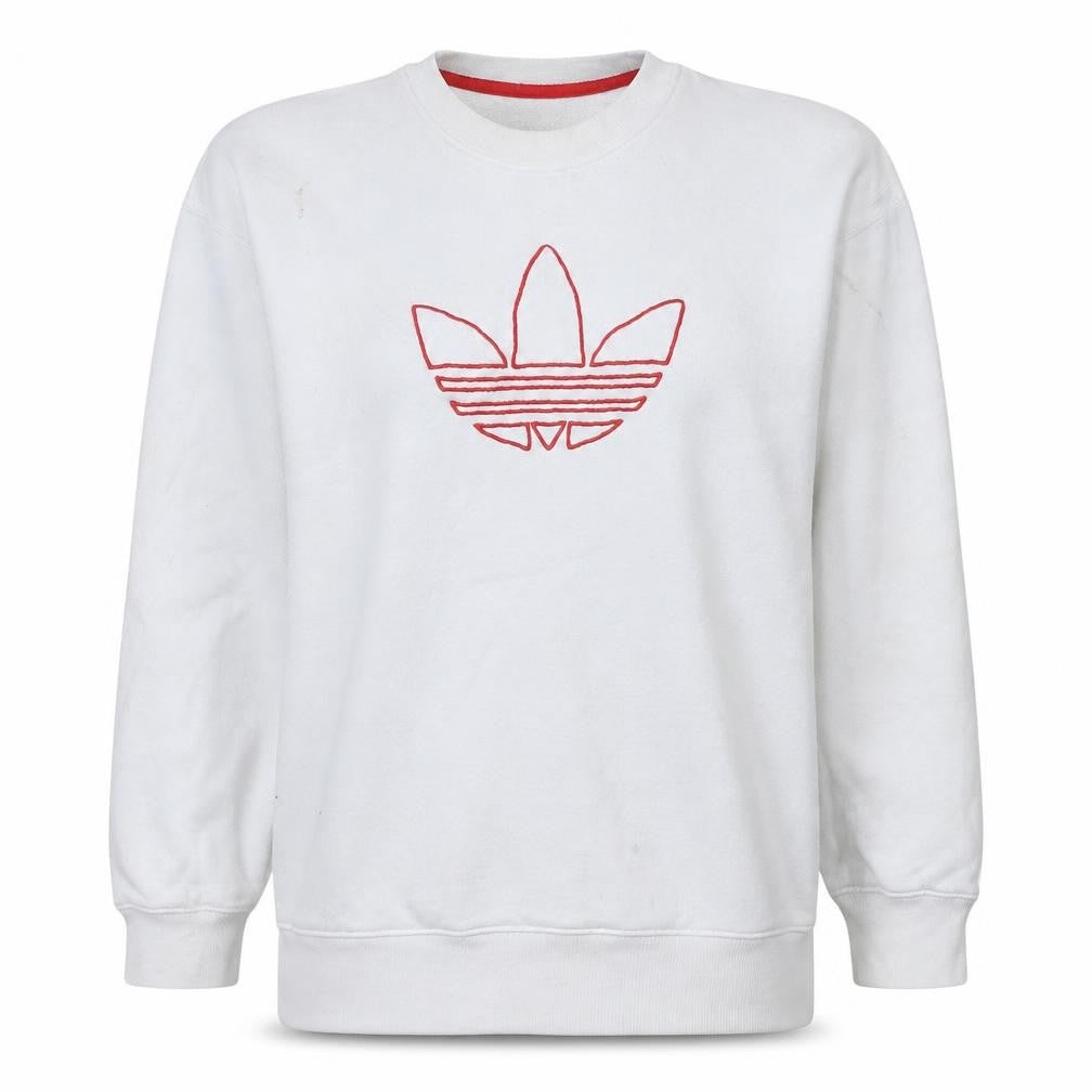 Womens UK Size 10 Adidas White Pullover Sweatshirt
