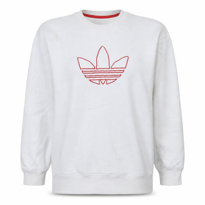 Womens UK Size 10 Adidas White Pullover Sweatshirt