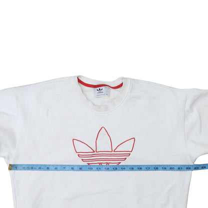 Womens UK Size 10 Adidas White Pullover Sweatshirt