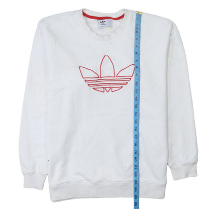 Womens UK Size 10 Adidas White Pullover Sweatshirt