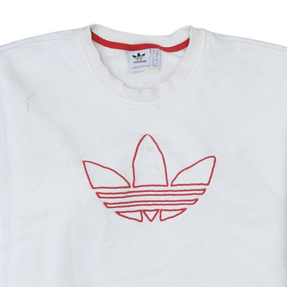 Womens UK Size 10 Adidas White Pullover Sweatshirt
