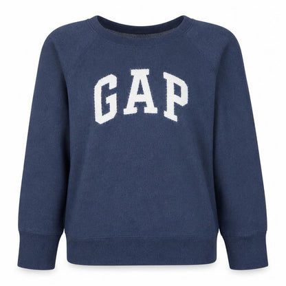 Gap Womens Blue Cotton Blend Logo Pullover Sweatshirt Size M