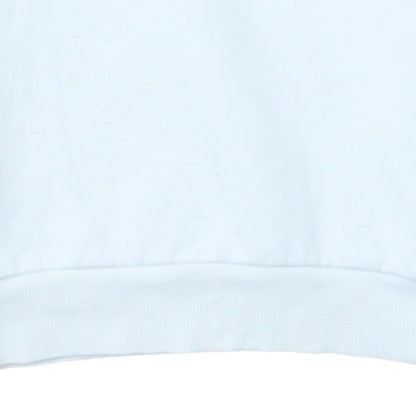 Adidas Girls White XL Pullover Sweatshirt with Logo Print and Striped Sleeves