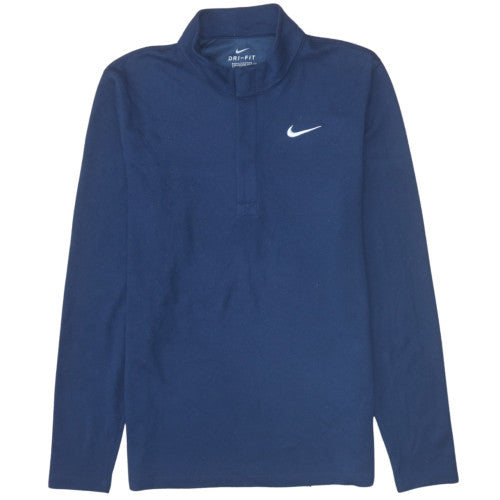 Mens UK Size M Nike Blue Henley Sweatshirt