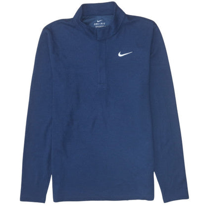 Mens UK Size M Nike Blue Henley Sweatshirt