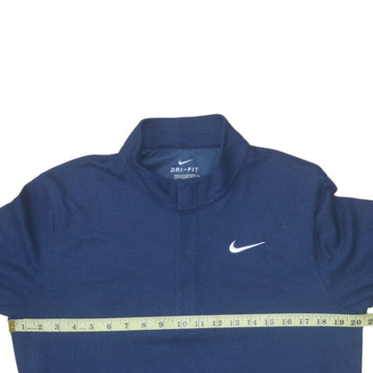 Mens UK Size M Nike Blue Henley Sweatshirt