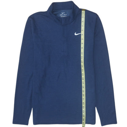 Mens UK Size M Nike Blue Henley Sweatshirt