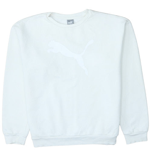 Womens UK Size M Puma White Pullover Sweatshirt