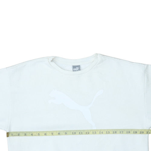 Womens UK Size M Puma White Pullover Sweatshirt