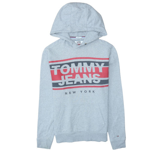 Mens UK Size S Tommy Jeans Grey Pullover Hoodie