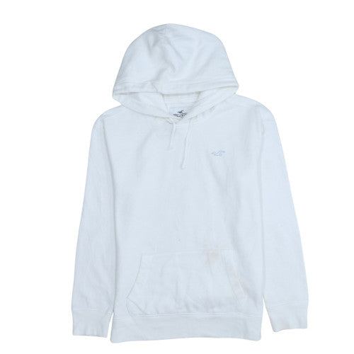 Womens UK Size XS Hollister White Pullover Hoodie