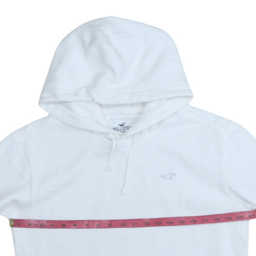 Womens UK Size XS Hollister White Pullover Hoodie