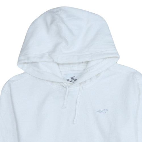 Womens UK Size XS Hollister White Pullover Hoodie