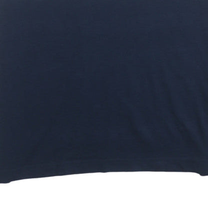 Adidas Men Blue Colourblock Logo Regular Fit T-Shirt L