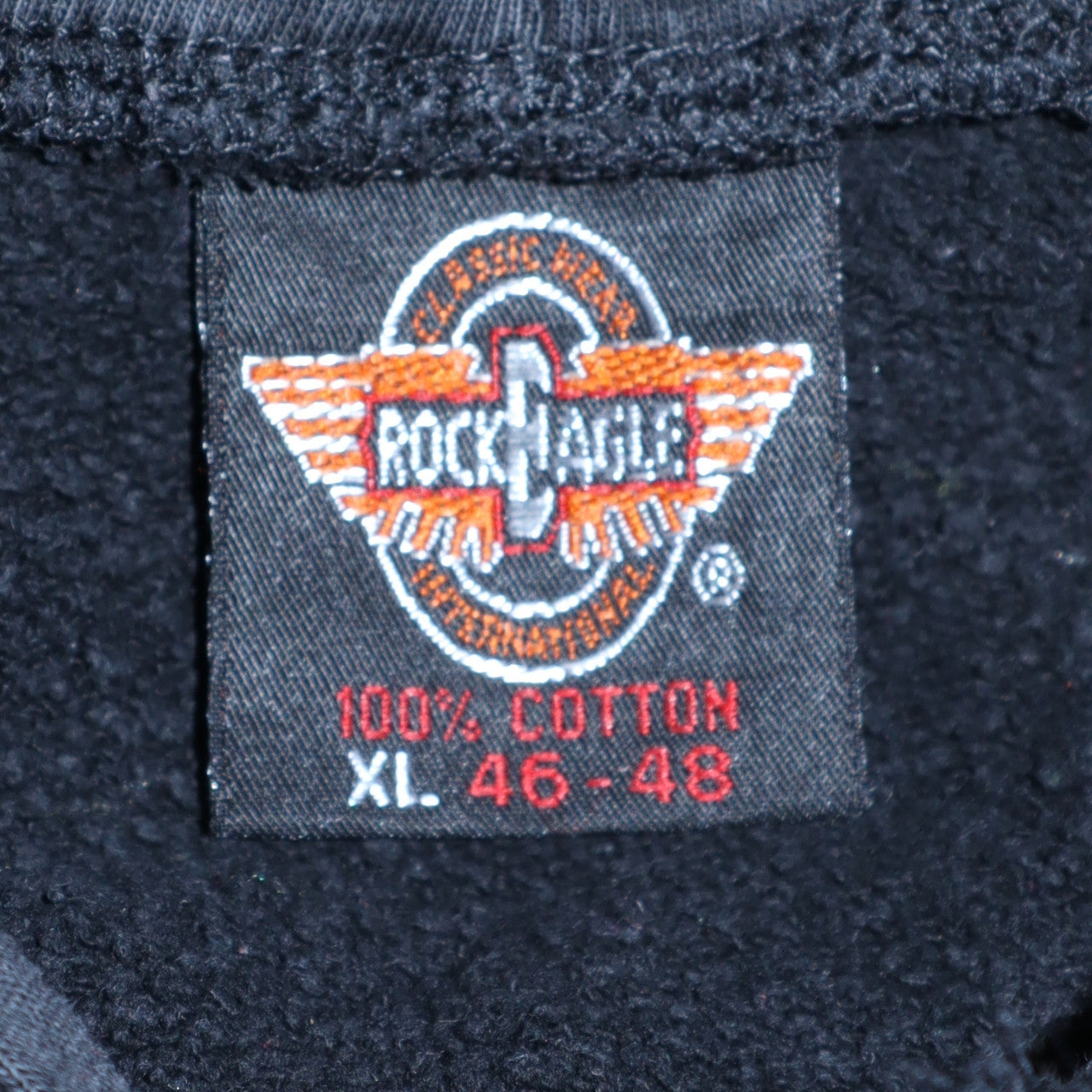 Mens UK Size XL Rock Eagle Black Pullover Hoodie