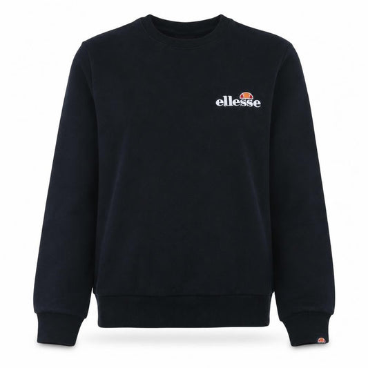 Front view of Ellesse women’s black cotton blend crew neck sweatshirt uk 12