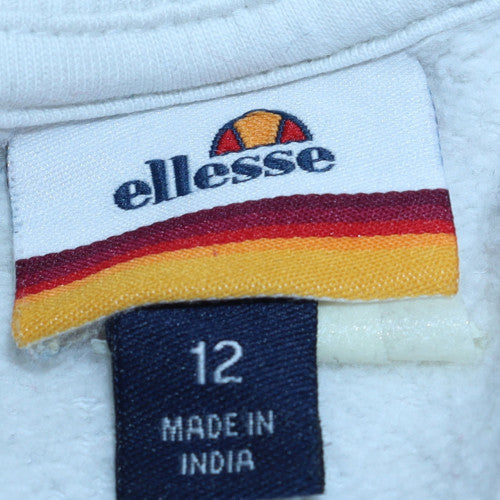 Womens UK Size 12 Ellesse White Pullover Sweatshirt