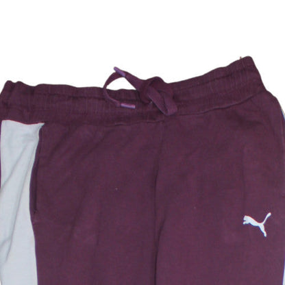 Puma Women's Purple Jogger Trousers Size 12 with Side Stripe